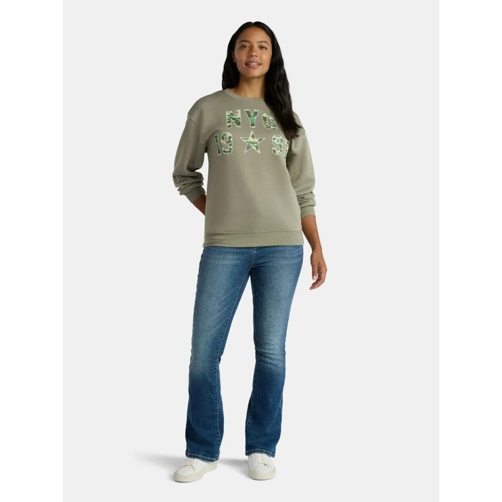 NYC 1997 Women's Graphic Sweatshirt with Long Sleeves, M (8-10), Relaxed Fit - Picture 4 of 5